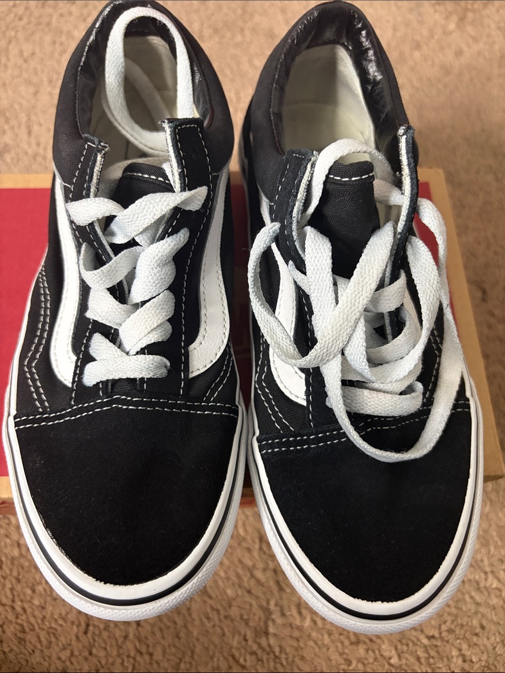 Black and White Skate Shoes with White Stripe Vans Platform